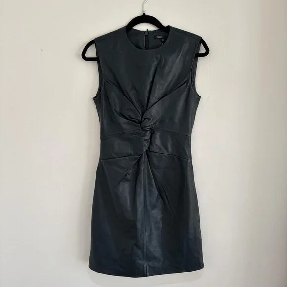 Maje Women's Navy and Green Dress - Picture 2 of 4